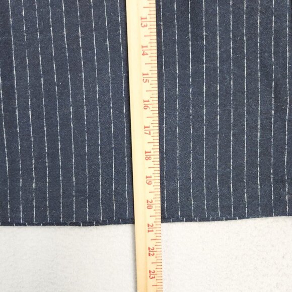 Ann Taylor LOFT Skirt Womens 14 Navy Blue Pinstripe Wool Blend A Line Classic - Picture 5 of 10